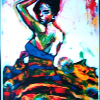 Painting titled "Flamenco Dancer" by Jorge Garcia, Original Artwork, Oil