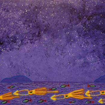 Pittura intitolato "Pacific Sky" da Jorge Gonzalez, Opera d'arte originale, Acrilico Montato su Telaio per barella in legno