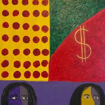 Картина под названием "Sisters at Art Basel" - Jorge Gonzalez, Подлинное произведение искусства, Акрил Установлен на Деревян…