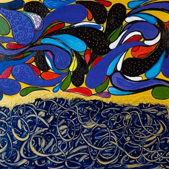 Pintura titulada "Petals on the Water" por Jorge Gonzalez, Obra de arte original, Acrílico Montado en Bastidor de camilla de…
