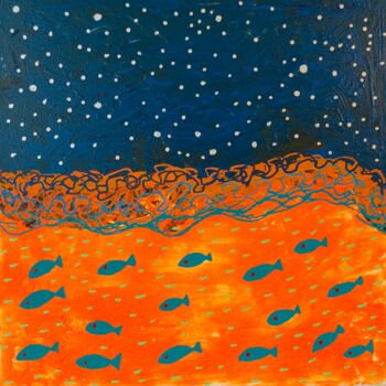 Pintura titulada "Desert Lake" por Jorge Gonzalez, Obra de arte original, Acrílico Montado en Bastidor de camilla de madera