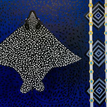 Картина под названием "Eagle Ray" - Jorge Gonzalez, Подлинное произведение искусства, Акрил Установлен на Деревянная рама дл…
