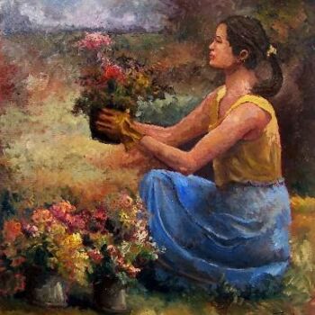 Pintura titulada "Jardinera" por Jorge Pizzanelli, Obra de arte original