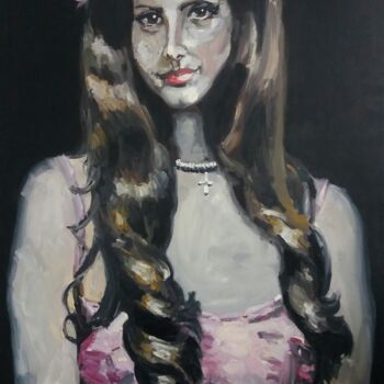 Schilderij getiteld "retrato-de-Lana-Del…" door Jorge Quiros, Origineel Kunstwerk