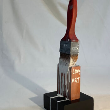 Sculpture titled "Love Art" by Jorge R. Barboza, Original Artwork, Wood