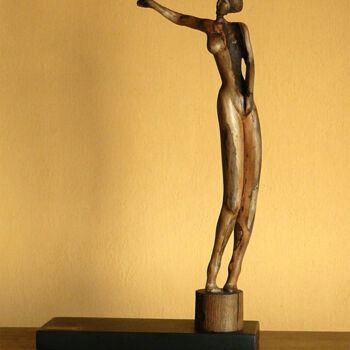 Скульптура под названием "" CUERPO-ALMA "" - Jorge R. Barboza, Подлинное произведение искусства, Дерево