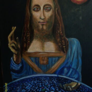 Pittura intitolato "CHRITUS MUNDI POLUE" da Jorge Torres Valda, Opera d'arte originale, Olio Montato su Telaio per barella i…