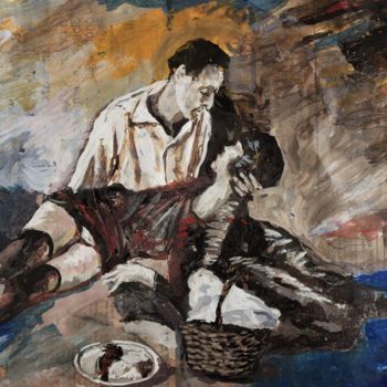 Malerei mit dem Titel "amore" von Jorgefabian Blanco, Original-Kunstwerk, Öl