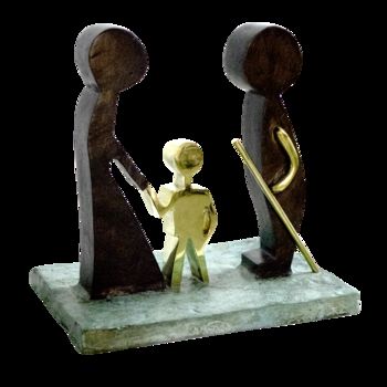 Sculpture titled "Família" by Jorge Braga, Original Artwork