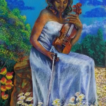 Pittura intitolato "Sinfonia do Sonho" da Jorge Ferreira, Opera d'arte originale, Pastello