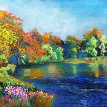 Painting titled "Paisagem III" by Jorge Ferreira, Original Artwork, Pastel