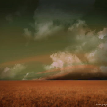 Цифровое искусство под названием "autumn-wheat-fields…" - Jorge Gallardo, Подлинное произведение искусства, Цифровая живопись