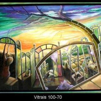 Painting titled "vitrais da vida" by Jorgemiguele, Original Artwork, Oil