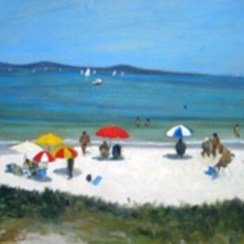 Pintura intitulada "Na Praia do Forte" por Jorge Novaes, Obras de arte originais, Óleo