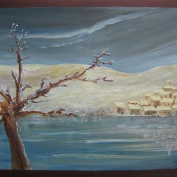 Painting titled "PAISAGEM COM NEVE" by Jorge Rodrigues, Original Artwork