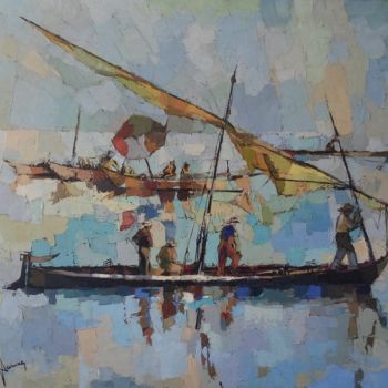 Malerei mit dem Titel "La lagune - La lagu…" von Jori Duran, Original-Kunstwerk, Öl