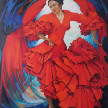 Painting titled "Por soleá.jpg" by Jori Duran, Original Artwork, Oil