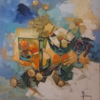 Картина под названием "Les chardons" - Jori Duran, Подлинное произведение искусства, Масло Установлен на Деревянная рама для…