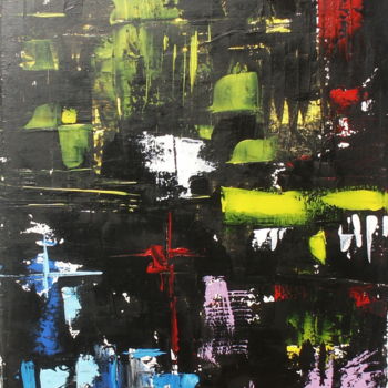 Painting titled "Nuit sauvage" by Georges Allin (JorJ), Original Artwork, Acrylic
