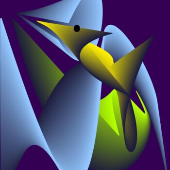Peinture intitulée "Oiseau mouche" par Georges Allin (JorJ), Œuvre d'art originale, Travail numérique 2D
