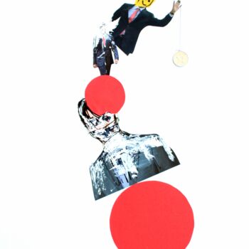 Collages intitolato "" El burocratico "" da Jormay González Monduy, Opera d'arte originale, Collages
