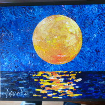 Painting titled ""Full moon III"" by François Jornod, Original Artwork, Acrylic