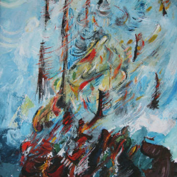 Painting titled "'Tempête hivernale'" by François Jornod, Original Artwork, Acrylic