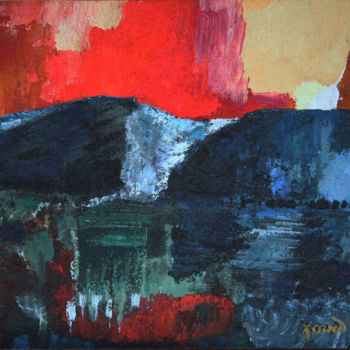 Painting titled "'Au crépuscule'" by François Jornod, Original Artwork, Acrylic