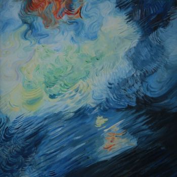 Painting titled "'Tempête'" by François Jornod, Original Artwork, Acrylic