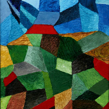 Malerei mit dem Titel "'Paysage 1'" von François Jornod, Original-Kunstwerk, Acryl