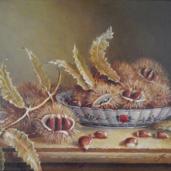 Malarstwo zatytułowany „Chestnuts on Orient…” autorstwa Jos Kivits, Oryginalna praca, Olej Zamontowany na Panel drewniany