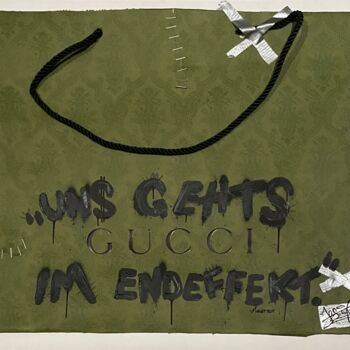 Painting titled "UNS GEHTS GUCCI IM…" by Jos Tappe, Original Artwork, Acrylic Mounted on Wood Panel