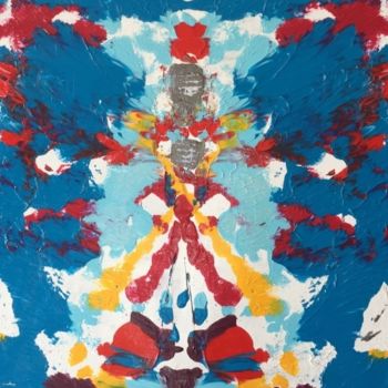 Peinture intitulée "le papillon" par Joss, Œuvre d'art originale, Acrylique
