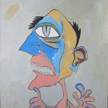 Pintura titulada "Character Hesitating" por Josan Artista, Obra de arte original, Oleo Montado en Bastidor de camilla de mad…