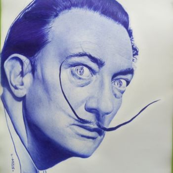 Disegno intitolato "Salvadore Dalí" da José Agube, Opera d'arte originale, Biro