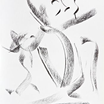 Rysunek zatytułowany „tableau-n-16-fusain…” autorstwa José Bosch, Oryginalna praca, Węgiel drzewny