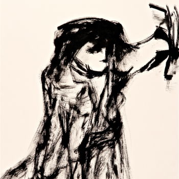 Dessin intitulée "orphee-estampe" par José Bosch, Œuvre d'art originale, Encre