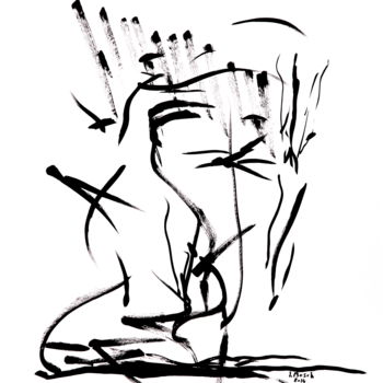 Рисунок под названием "Paysage N°2" - José Bosch, Подлинное произведение искусства, Чернила