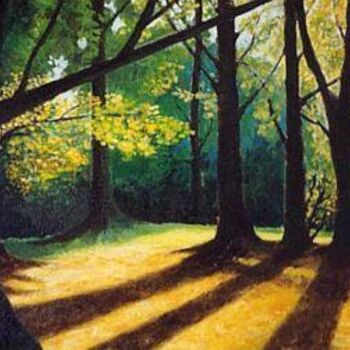 Peinture intitulée "Claro de un bosque" par José Cabello, Œuvre d'art originale, Huile