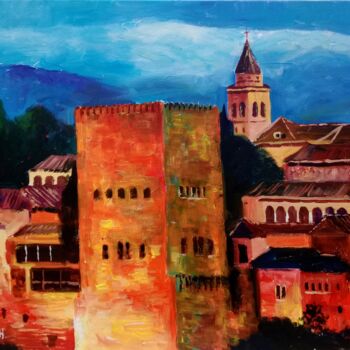 Peinture intitulée "Alhambra. Granada.…" par Jose Camero Hernandez, Œuvre d'art originale, Acrylique