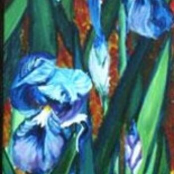 Painting titled "iris 1" by José Cano, Original Artwork, Oil
