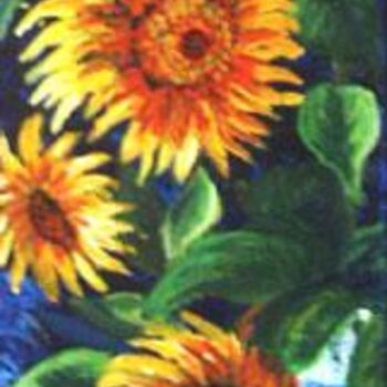 Painting titled "tournesols 2" by José Cano, Original Artwork, Oil