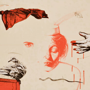 Prenten & gravures getiteld "Haunted Memories" door Jose Fors, Origineel Kunstwerk, Lithografie