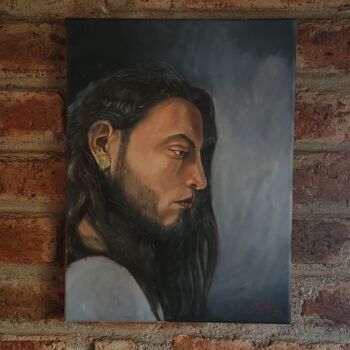 Painting titled "Autoretrato" by Jose Francisco Padilla Reyes, Original Artwork, Oil