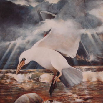 Painting titled "MAREE NOIRE" by José Garcia (GARBEL), Original Artwork, Acrylic