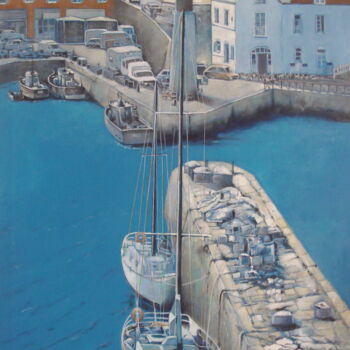 Schilderij getiteld "Port  Sauson, Belle…" door José Garcia (GARBEL), Origineel Kunstwerk, Acryl