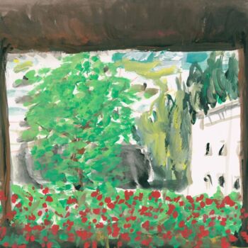 Malerei mit dem Titel "Terrasse von Kreuzw…" von José González Marsal, Original-Kunstwerk, Tempera