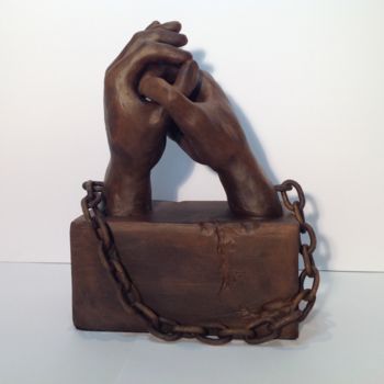Escultura intitulada "Captivité" por Jose Hernandez, Obras de arte originais, Terracota
