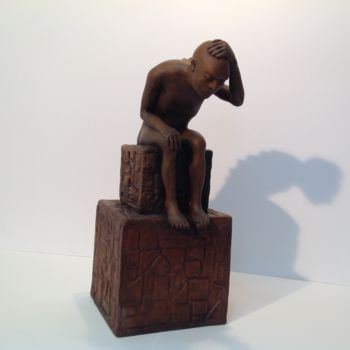 Rzeźba zatytułowany „Le penseur” autorstwa Jose Hernandez, Oryginalna praca, Terakota