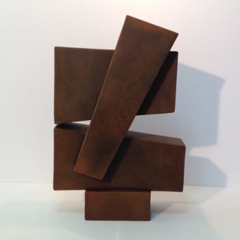 Sculpture titled "Geometrix 2" by Jose Hernandez, Original Artwork, Terra cotta
